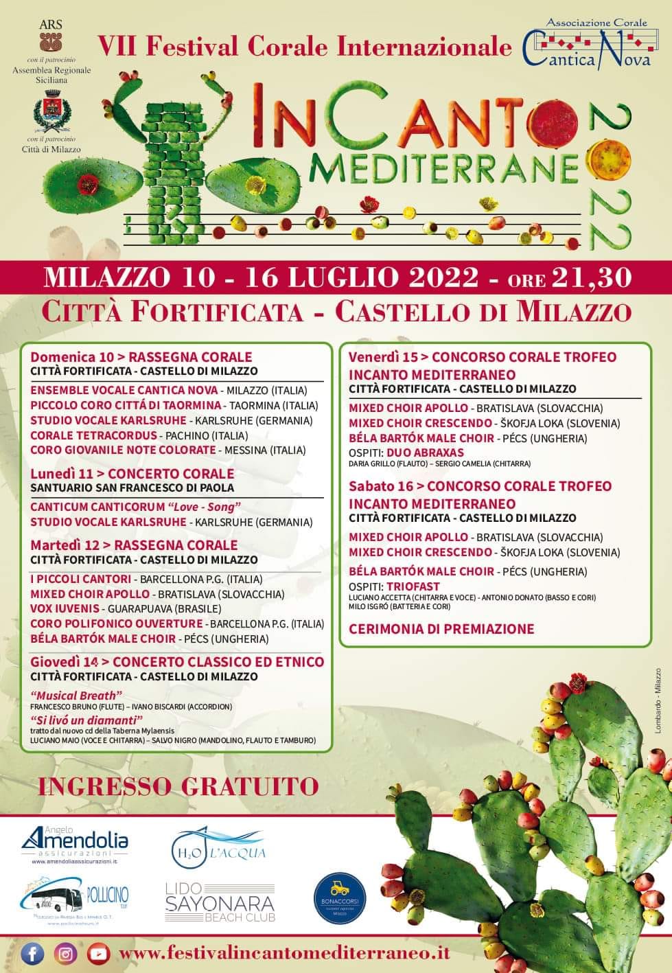 Incanto mediterraneo 2022 Ouverture